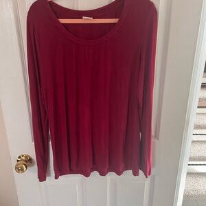 Soma Deep Red Long Sleeve Sleep Shirt